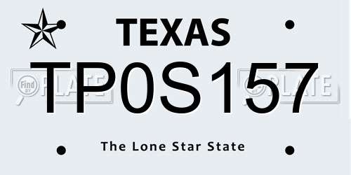 TP0S157 Texas License Plate