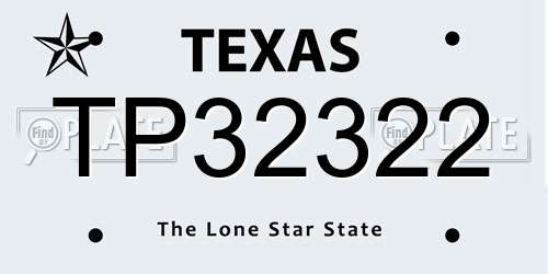 TP32322 Texas License Plate