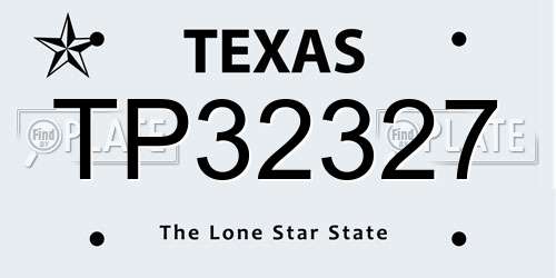 TP32327 Texas License Plate