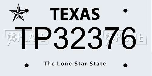 TP32376 Texas License Plate