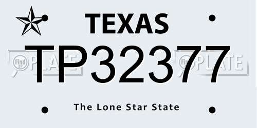 TP32377 Texas License Plate