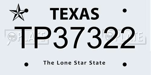 TP37322 Texas License Plate