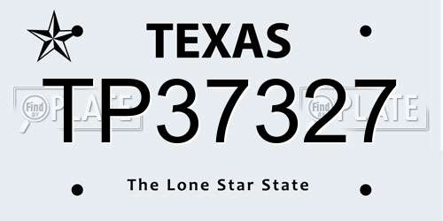 TP37327 Texas License Plate