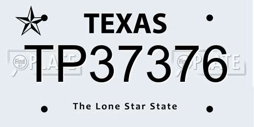 TP37376 Texas License Plate