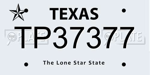 TP37377 Texas License Plate