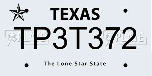 TP3T372 Texas License Plate
