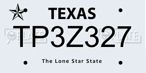 TP3Z327 Texas License Plate