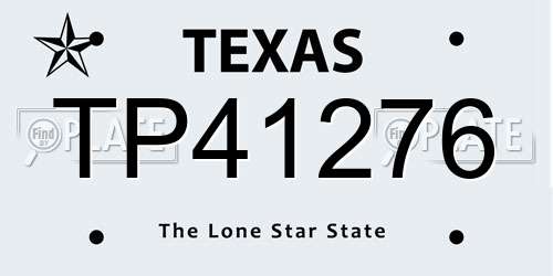 TP41276 Texas License Plate