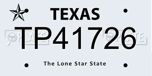 TP41726 Texas License Plate