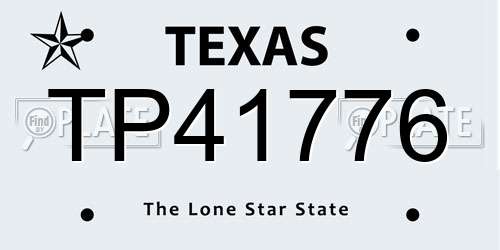 TP41776 Texas License Plate