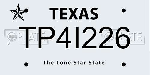 TP4I226 Texas License Plate
