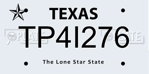 TP4I276 Texas License Plate