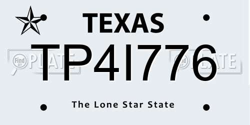 TP4I776 Texas License Plate