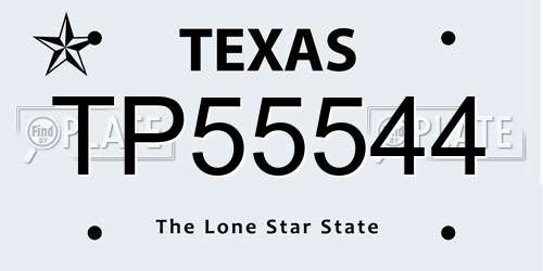 TP55544 Texas License Plate