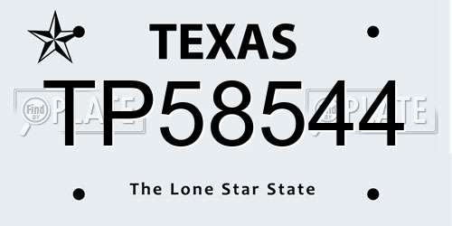 TP58544 Texas License Plate