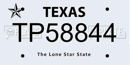 TP58844 Texas License Plate