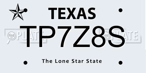 TP7Z8S Texas License Plate