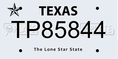 TP85844 Texas License Plate
