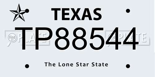 TP88544 Texas License Plate