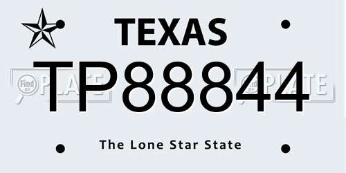 TP88844 Texas License Plate