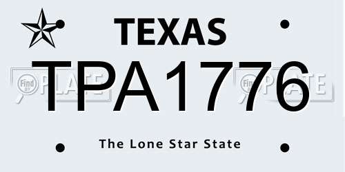 TPA1776 Texas License Plate