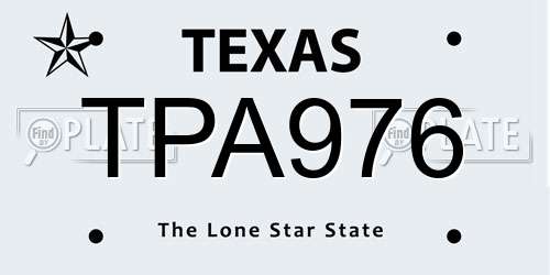 TPA976 Texas License Plate