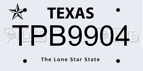 TPB9904 Texas License Plate