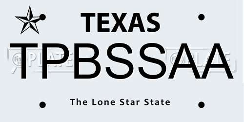 TPBSSAA Texas License Plate