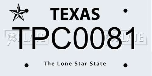 TPC0081 Texas License Plate