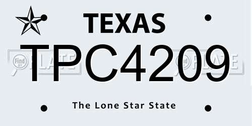 TPC4209 Texas License Plate