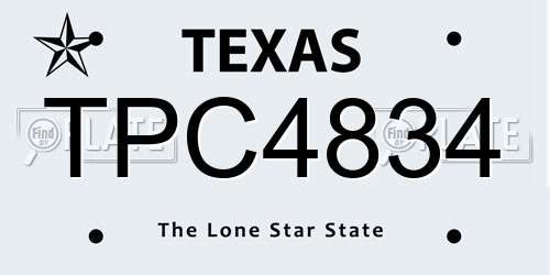 TPC4834 Texas License Plate