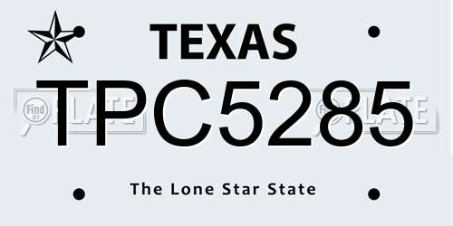TPC5285 Texas License Plate