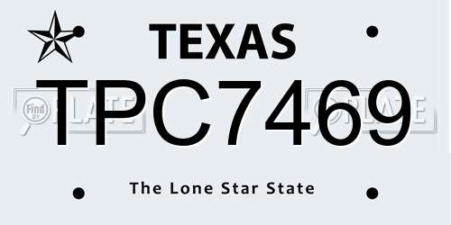 TPC7469 Texas License Plate