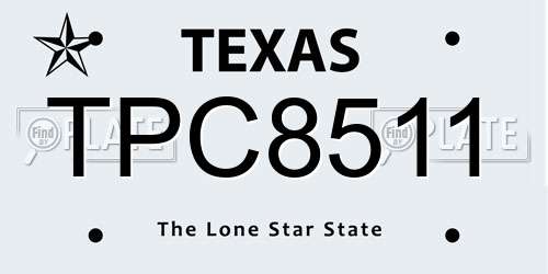 TPC8511 Texas License Plate