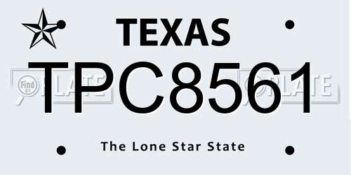 TPC8561 Texas License Plate