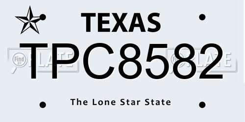TPC8582 Texas License Plate