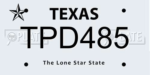 TPD485 Texas License Plate