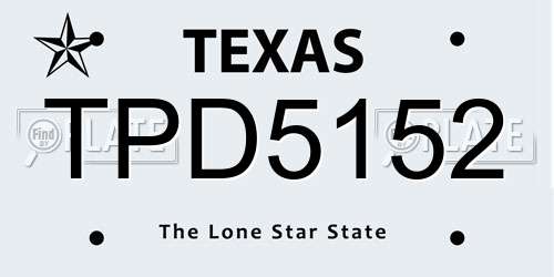 TPD5152 Texas License Plate