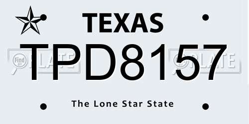 TPD8157 Texas License Plate
