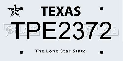TPE2372 Texas License Plate