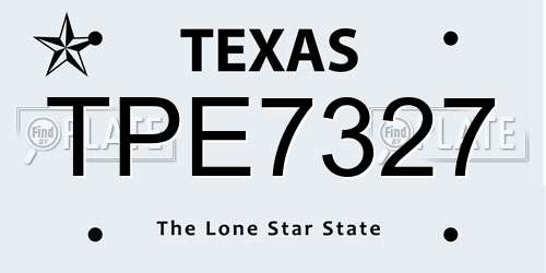 TPE7327 Texas License Plate