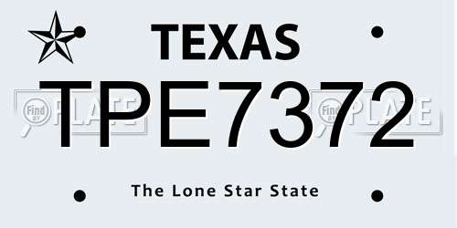 TPE7372 Texas License Plate