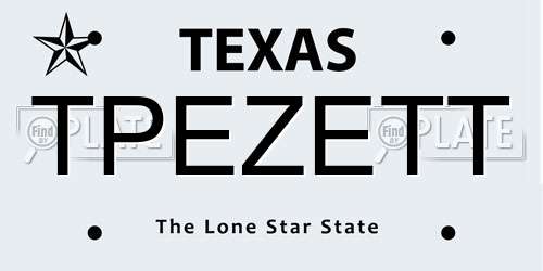TPEZETT Texas License Plate