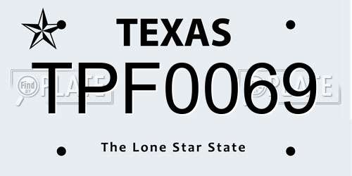 TPF0069 Texas License Plate