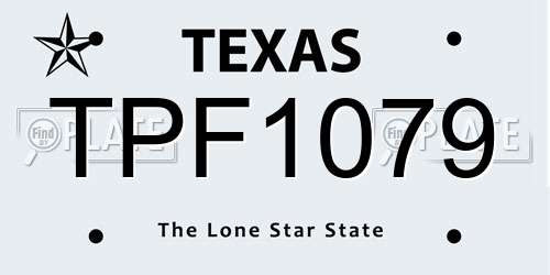 TPF1079 Texas License Plate