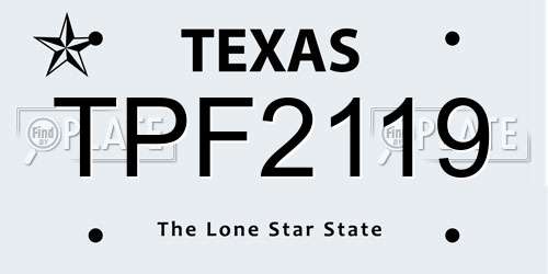 TPF2119 Texas License Plate