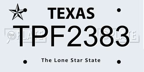 TPF2383 Texas License Plate