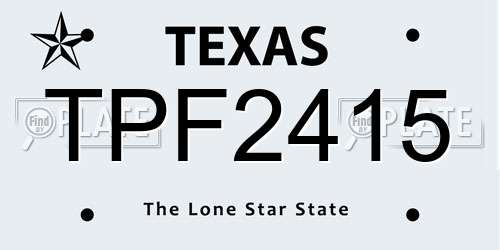 TPF2415 Texas License Plate