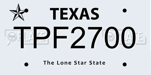 TPF2700 Texas License Plate