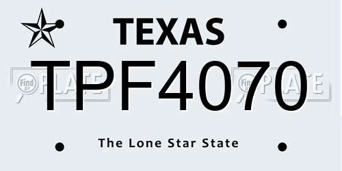 TPF4070 Texas License Plate